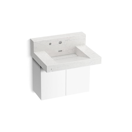 Kohler Constellation 30In Wall-Mount Lavatory System With Backsplash In Pearl Jasmine 81024-BPW-KEP